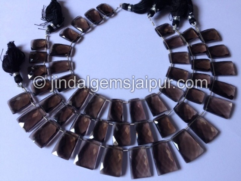 Smokey Faceted Tie Shape Beads